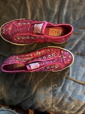 Converse Pink Sequin Slip-On Sneakers